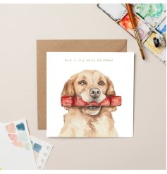 Spread holiday cheer with this delightful Retriever Christmas Cracker Greeting Card!