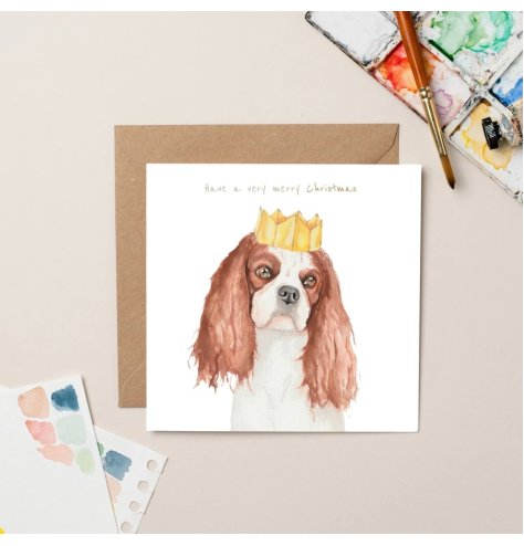  Send holiday wishes with this majestic Crowned Cavalier Christmas Greeting Card!