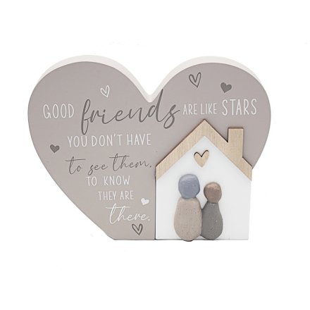 Friends Are Like Stars Wooden Plaque, 21cm