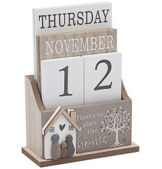 This wooden calendar with an adorable pebble family detail is the perfect way to keep the family organized