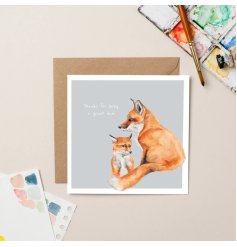 A fathers day card for a great dad! Featuring a baby fox and a father.