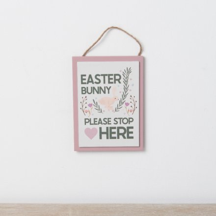 A pretty pastel coloured Easter sign for the Easter bunny. 