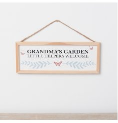 A beautifully designed sign with a butterfly design in pretty spring colours. 