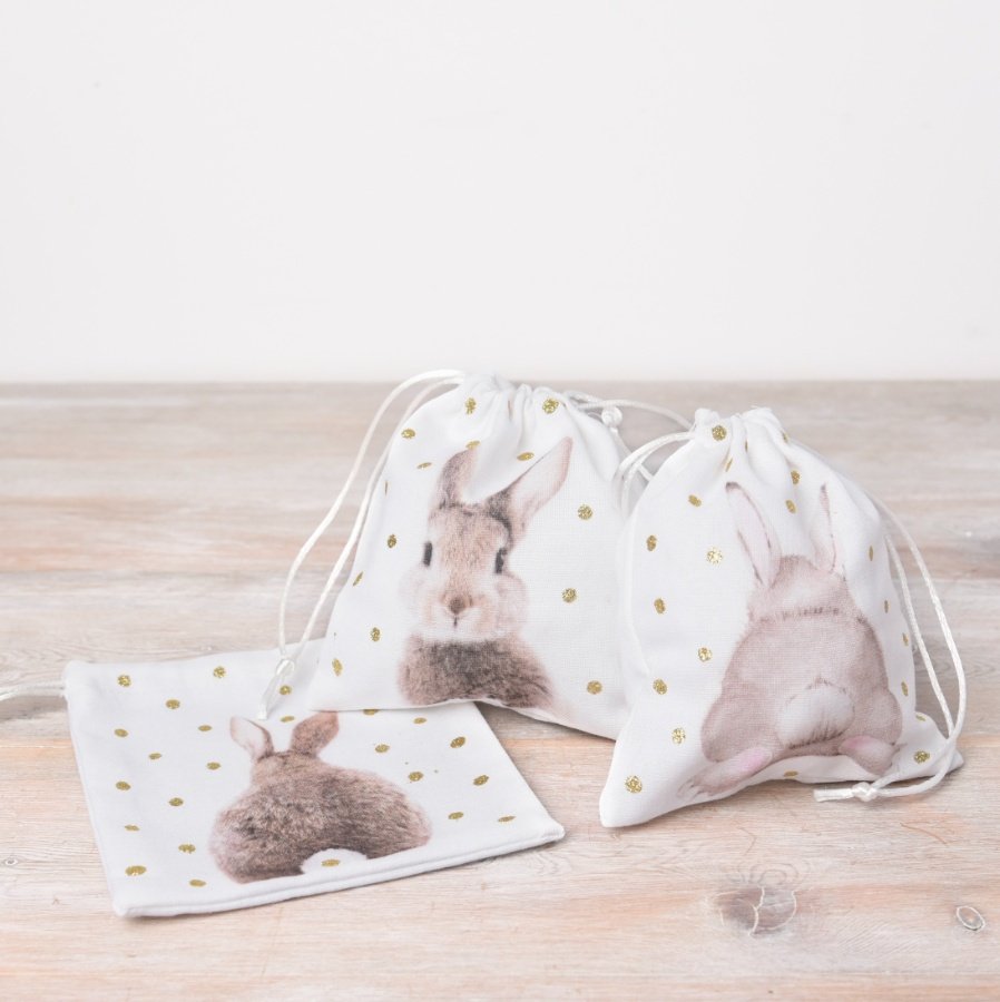 Floss & Rock Bunny Rabbit Drawstring Kit Bag - 14x16 Inch, Personalized 'I Belong To' Tag - View #5
