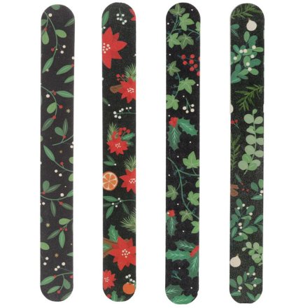 A mistletoe and winter berries nail file in 4 assorted designs. 