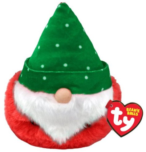 A festive Beanie Ball from the TY range, Turvey the Gnome. 