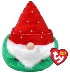 Topsy the Christmas gnome from the Ty Beanie Balls range. 