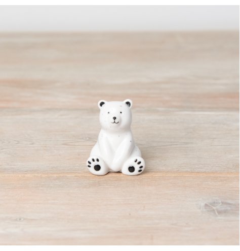 As cute as can be, this adorable bear ornament is a must have sentimental gift item and interior decoration.