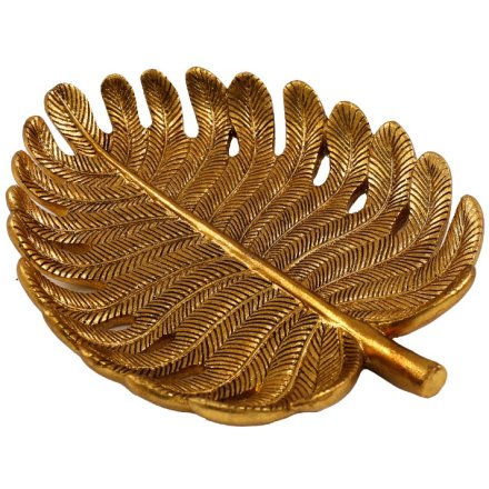 Gold Leaf Trinket Plate, 20cm