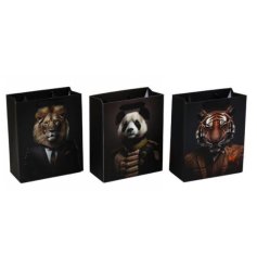 3 assorted jungle themed gift bags, each with cynocephaly detailing.