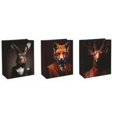 A mysterious gift bag detailed with forest animal cynocephaly in 3 assorted designs. 