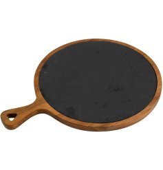 This 40cm wooden round serving board is perfect for any dinner party or gathering.