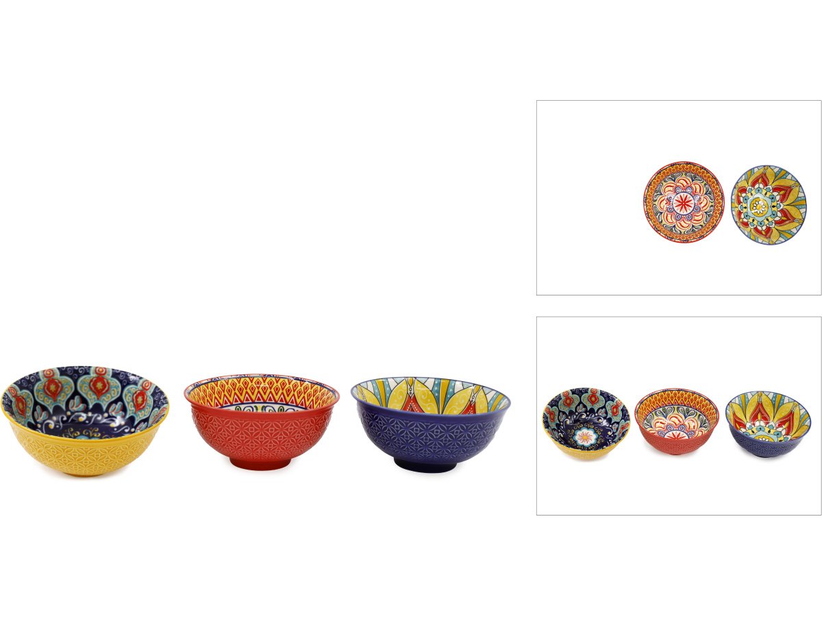 KG3396 / 3A Ribbed Colourful Bowl,