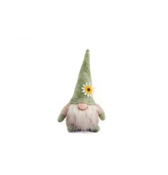A colourful Spring gonk decoration with a daisy detail. Crafted from boucle and felt materials with a signature beard