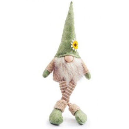 Green Daisy Gnome Sitter, 52cm