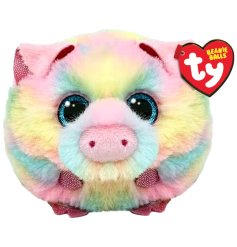 A multicoloured mini pig called Pigasso, from the TY beanie ball collection. 