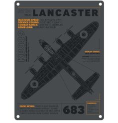 A detailed poster of the famous Lancaster Bomber.