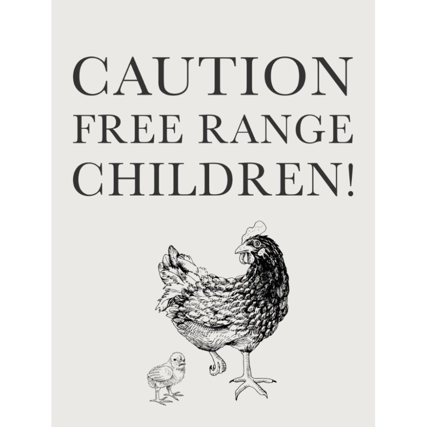 Free Range Children Metal Sign, 20cm