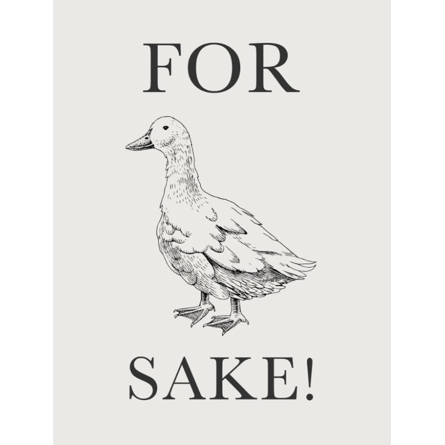 For Duck Sake Metal Sign, 20cm