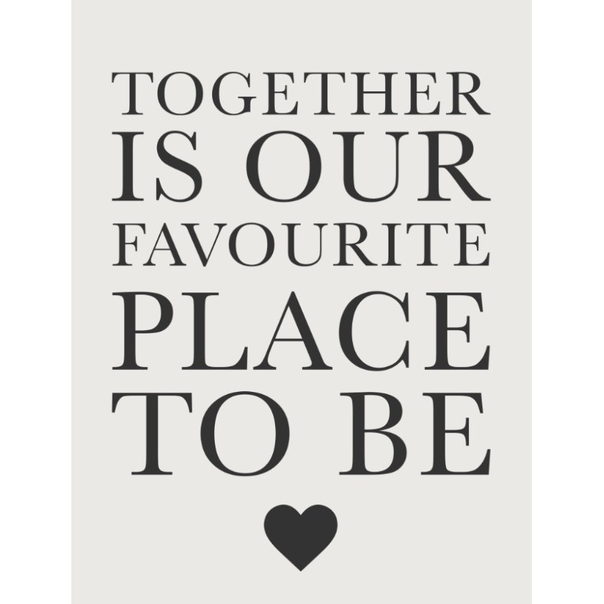 Together, Favourite Place To Be Metal Sign, 20cm