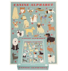 Featuring charming canine characters, this 1,000-piece puzzle includes a handy guide on all dogs from a-z.