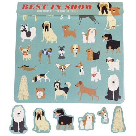 A wide range of dog stickers from the Best in show range, on 3 sheets of paper. 