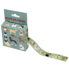Express adoration for dogs in any crafting projects using this delightful Best in Show washi tape.