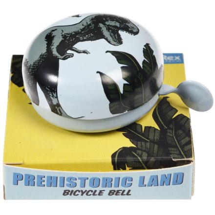 From the Prehistoric Land collection, a bicycle bell with a Dinosaur and tree illustration. 