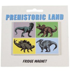Enhance the kitchen's aesthetics with the Prehistoric Land dinosaur fridge magnet