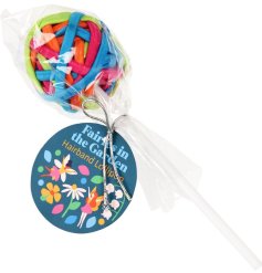 An ideal stocking filler, this fun hair bobble lollipop comes with 24 multicoloured hair bobbles.