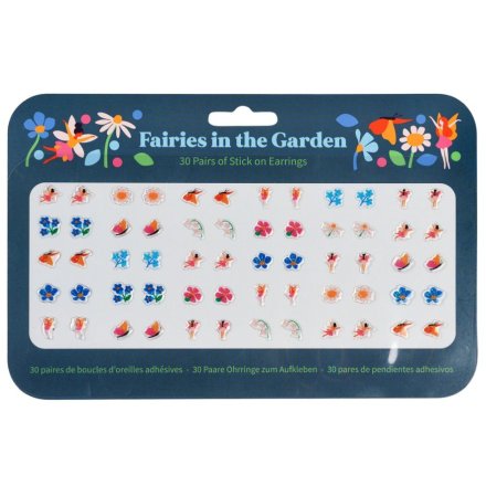 30 pairs of stick on earrings from the Fairies in the Garden range. 