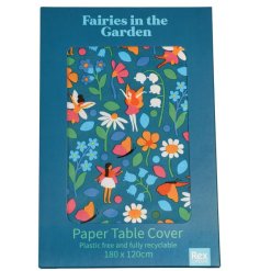 Fully recyclable, a vibrant paper table cloth.
