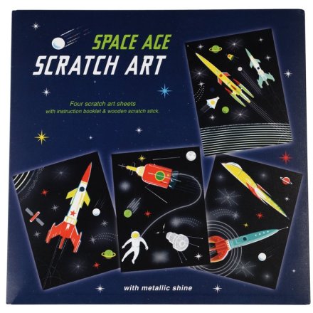 Make out of this world drawings with this Space Age Scratch Art set.