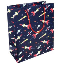 A space age themed gift bag, perfect for birthday gifting or any occasion.