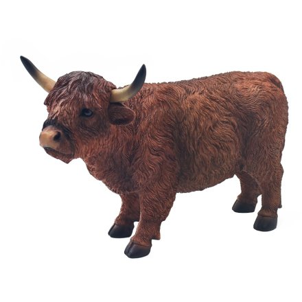 Standing Brown Highland Cow, 27cm