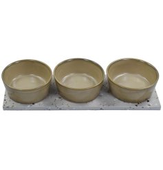 This stylish terrazzo snack bowl set is perfect for those looking to add a touch of sophistication to their kitchen