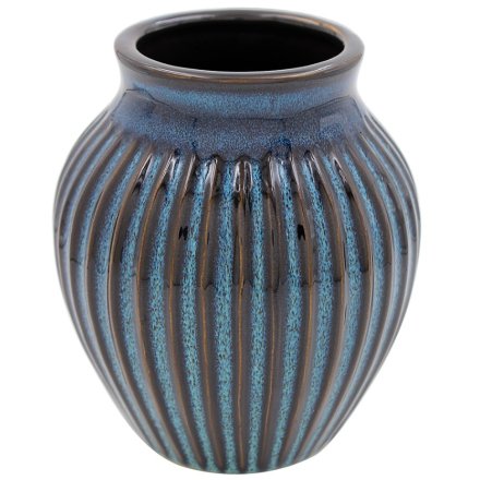 Reactive Glaze Vase in Blue 16cm