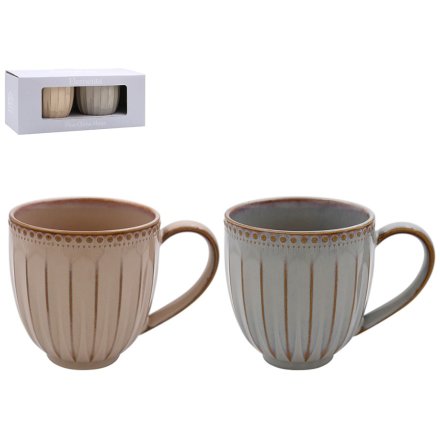 Set of 2, Reactive Glaze Mugs, 15cm