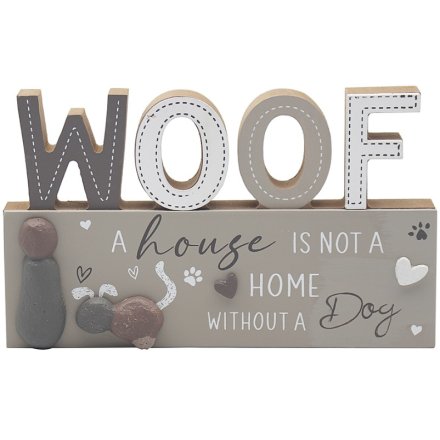 Not A Home Without A Dog Plaque, 18cm