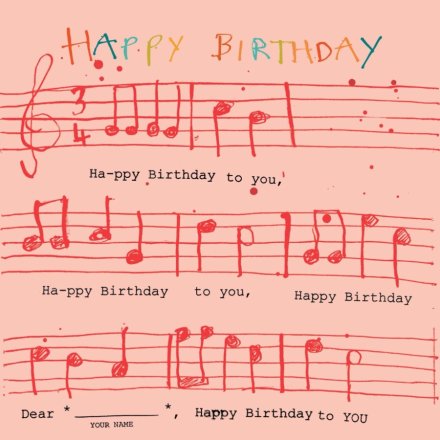 Pink Happy Birthday Greetings Card, 15cm