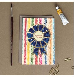 A rosette style greetings card in an array of colours for that 'wonderful human'.