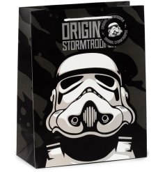A large gift bag in the original Stormtrooper design with a gift tag attached to write a note to the recipient. 