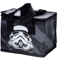 An insulated lunch bag made from recycled plastic bottles in a Stormtrooper design. 