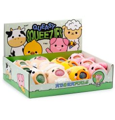 A squeezy bead toy in 4 assorted farm animal designs. 