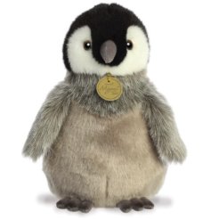 A luxury soft toy in a emperor penguin chick design. 