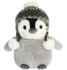 A cute and cuddly soft toy in a penguin design.