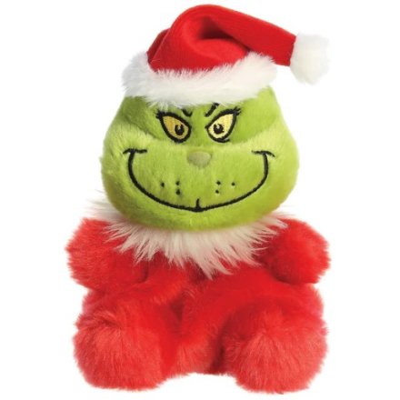 Its the Grinch, as a Palm Pal. This super soft characters wears his festive Santa outfit and matching hat. 