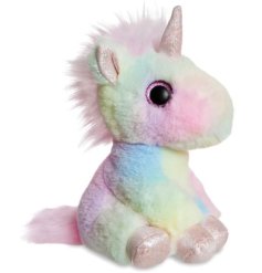 A pretty unicorn soft toy called Hallie, part of the Sparkle Tales range. 