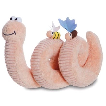 A soft and snuggly soft toy in the shape of a worm, but not just any worm, this worm is SUPERWORM! 