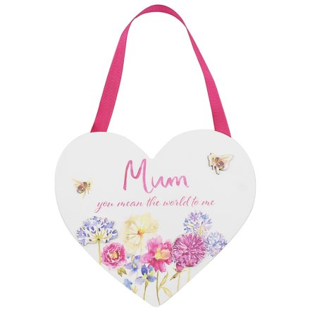 Mum, Wooden Heart Plaque